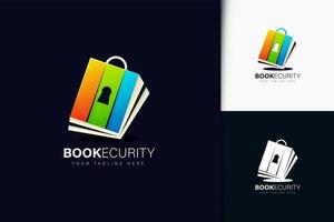 livro e design de logotipo de segurança vetor