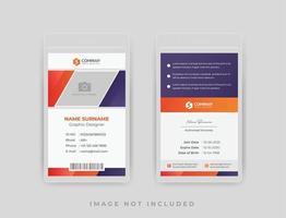 design de cartão de identificação profissional simples e limpo vetor