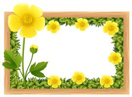 Flores de florzinha amarela como design de moldura vetor
