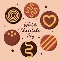 mundo chocolate dia ilustração fundo vetor