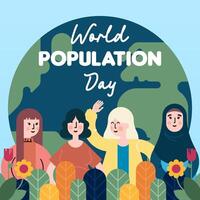 mundo população dia ilustração fundo vetor