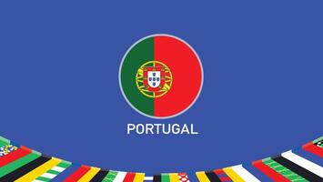 Portugal bandeira emblema equipes europeu nações 2024 abstrato países europeu Alemanha futebol símbolo logotipo Projeto ilustração vetor