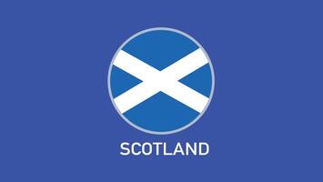 Escócia bandeira emblema equipes europeu nações 2024 abstrato países europeu Alemanha futebol símbolo logotipo Projeto ilustração vetor