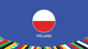 Polônia emblema bandeira equipes europeu nações 2024 abstrato países europeu Alemanha futebol símbolo logotipo Projeto ilustração vetor