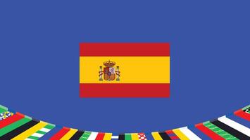 Espanha bandeira europeu nações 2024 equipes países europeu Alemanha futebol símbolo logotipo Projeto ilustração vetor