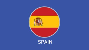 Espanha bandeira emblema equipes europeu nações 2024 abstrato países europeu Alemanha futebol símbolo logotipo Projeto ilustração vetor