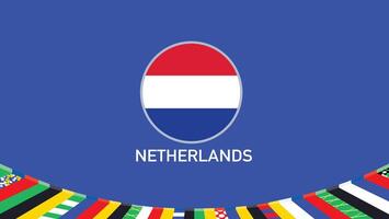 Países Baixos emblema bandeira equipes europeu nações 2024 abstrato países europeu Alemanha futebol símbolo logotipo Projeto ilustração vetor