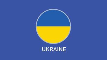 Ucrânia bandeira emblema equipes europeu nações 2024 abstrato países europeu Alemanha futebol símbolo logotipo Projeto ilustração vetor