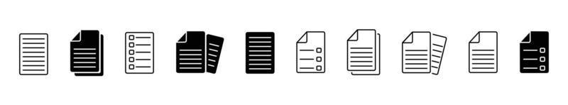 ícone do documento conjunto de símbolos do vetor. documento vetor ícones design isolado