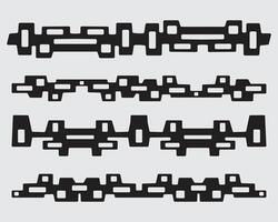 abstrato monocromático étnico forma mosaico padronizar quadro, Armação fronteira grampo arte tecido têxtil impressão arte editável vetor