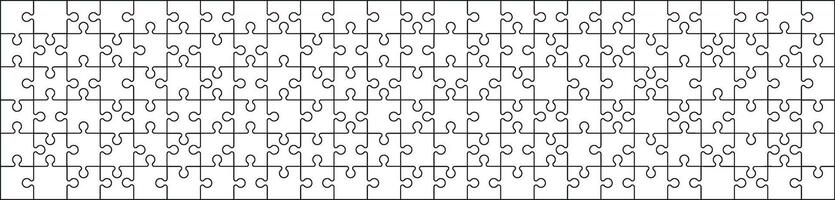 quebra-cabeças enigma modelo com peças arranjado dentro uma rede padronizar emoldurado. plano ilustração isolado em branco fundo. vetor