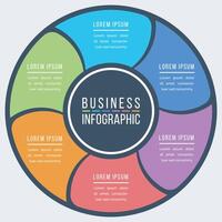 infográfico círculo Projeto 6 passos, objetos, elementos ou opções o negócio infográfico colorida modelo para o negócio em formação vetor