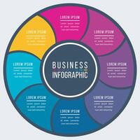 infográfico círculo Projeto 8 passos, objetos, elementos ou opções o negócio infográfico colorida modelo para o negócio em formação vetor