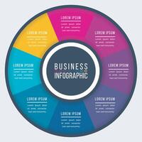infográfico colorida Projeto 8 passos, objetos, elementos ou opções círculo infográfico modelo para o negócio em formação vetor