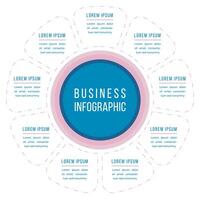 infográfico círculo Projeto 9 passos, objetos, opções ou elementos o negócio em formação modelo vetor
