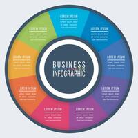 infográfico colorida Projeto 9 passos, objetos, elementos ou opções círculo infográfico modelo para o negócio em formação vetor