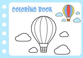coloração livro para crianças. dirigível coloração para crianças. vetor