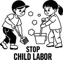 internacional trabalho dia, contra criança trabalho. vetor