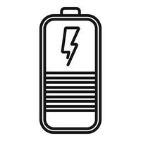 cobrando bateria status ícone esboço . elétrico célula vetor