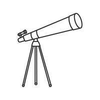 telescópio ícone . astronomia ilustração placa. luneta símbolo ou logotipo. vetor