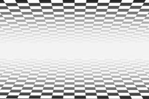 horizontal infinidade chão e teto xadrez texturas dentro perspectiva. topo e inferior lado a lado aviões com quadrado padronizar. geométrico Projeto com Preto e branco quadrados. vetor
