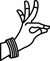 ilustração de contorno de gesto de mão vetor