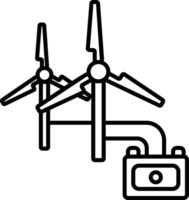 moinho de vento bateria carregador esboço ilustração vetor