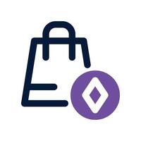 compras saco ícone. dual tom ícone para seu local na rede Internet, móvel, apresentação, e logotipo Projeto. vetor