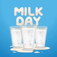 nacional leite dia Projeto modelo Boa para celebração uso. leite ilustração. eps 10. plano Projeto. vetor