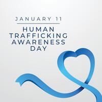 nacional humano tráfico consciência dia eps 10. azul fita Projeto. eps 10. plano Projeto. vetor