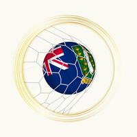 britânico virgem ilhas pontuação meta, abstrato futebol símbolo com ilustração do britânico virgem ilhas bola dentro futebol líquido. vetor