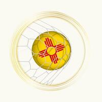 Novo México pontuação meta, abstrato futebol símbolo com ilustração do Novo México bola dentro futebol líquido. vetor