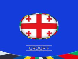 geórgia bandeira para 2024 europeu futebol torneio, nacional equipe placa. vetor