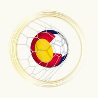 Colorado pontuação meta, abstrato futebol símbolo com ilustração do Colorado bola dentro futebol líquido. vetor