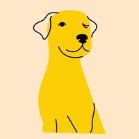 amarelo, chique cachorro, filhote de cachorro. avatar, distintivo, poster, logotipo modelos, imprimir. ilustração dentro plano desenho animado estilo vetor