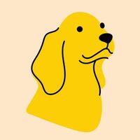 amarelo, chique cachorro, filhote de cachorro. avatar, distintivo, poster, logotipo modelos, imprimir. ilustração dentro plano desenho animado estilo vetor