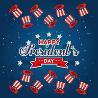 chapéus de design de vetor do feliz dia dos presidentes dos EUA