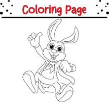 fofa Coelho vestindo Super heroi traje coloração página para crianças e adultos vetor
