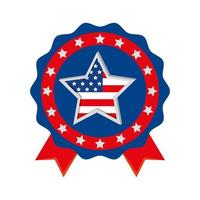 bandeira de estrela dos EUA isolada dentro de design de vetor de carimbo de selo