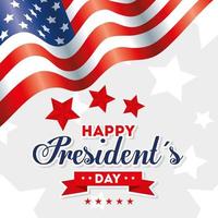 bandeira dos EUA feliz dia dos presidentes desenho vetorial vetor