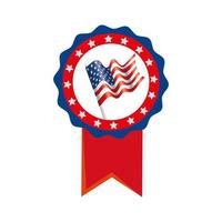 bandeira dos EUA isolada dentro de desenho vetorial de selo vetor