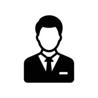 homem de negocios ícone em branco fundo. perfil, avatar, do utilizador ícone. vetor