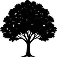 silhueta do uma árvore com Relva vetor
