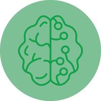 neural Engenharia verde linha círculo ícone Projeto vetor