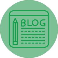 blogging verde linha círculo ícone Projeto vetor