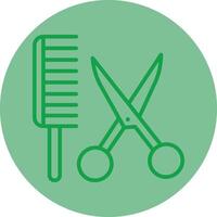 cabeleireiro verde linha círculo ícone Projeto vetor