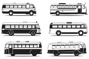 conjunto do ônibus ícone ilustração. isolado em branco fundo vetor