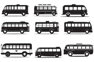 conjunto do ônibus ícone ilustração. isolado em branco fundo vetor