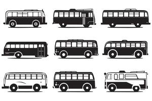 ônibus ícones conjunto em branco fundo vetor