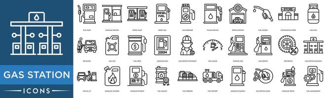 gás estação ícone. combustível bombear, Gasolina estação, gasolina bombear, diesel combustível, gás distribuidor, o preenchimento estação, serviço estação, combustível bocal, conveniência loja, gás tanque vetor